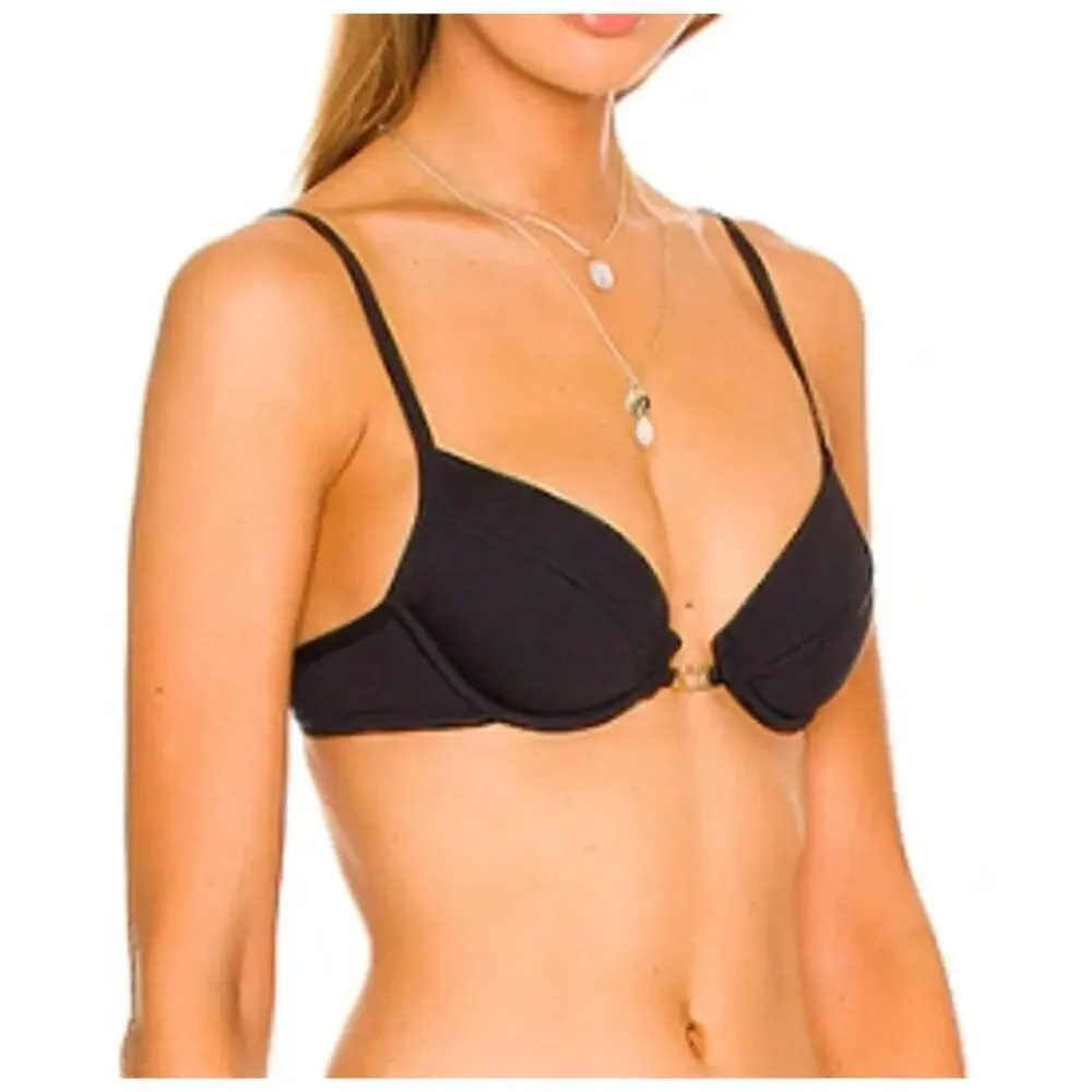 L*SPACE Stardust Bikini Top In Black S
